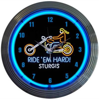 Neonetics - Neonetics 8MOTOR Motorcycle Ride Em Hard Sturgis Neon Clock