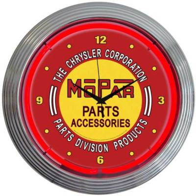 Neonetics - Neonetics 8MPRED Mopar Red Vintage Neon Clock