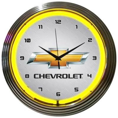 Neonetics - Neonetics 8CHVYY Gm Chevrolet Yellow Neon Clock