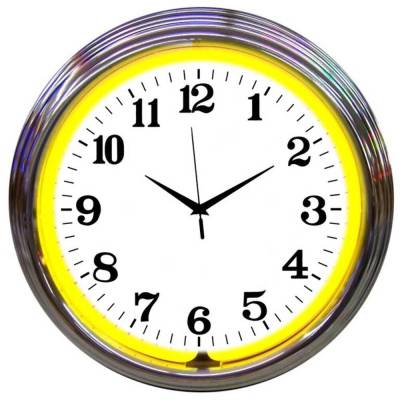 Neonetics - Neonetics 8CHRCY Chrome Yellow Standard Neon Clock