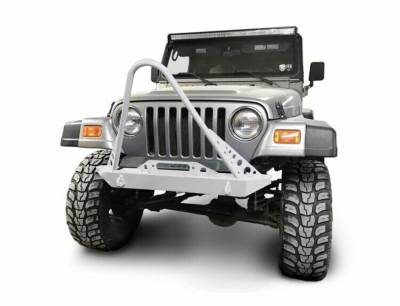 Steinjager - Steinjager Front Off Road Bumper w/Stinger-White for Wrangler TJ J0049298