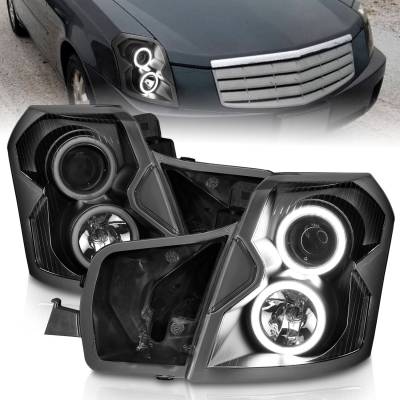Anzo USA - Anzo USA Projector Headlight Set w/CCFL Halo Black Cadillac CTS 121417