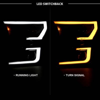 Anzo USA - Anzo USA Switchback Style Projector Headlight Set Black Ford F150 111357