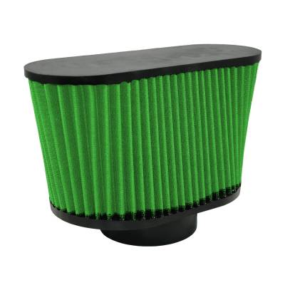 Green Filter USA - Green Filter 7019 Oval Inverted Cone Air Filter 3.5" ID
