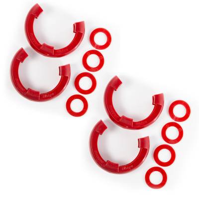 Rugged Ridge - Rugged Ridge 11235.61 D-Ring Isolator Kit Red 2 Pair 3/4 inch