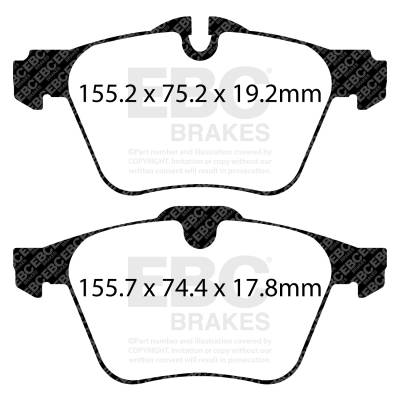 EBC Brakes - EBC Brakes S12KF1846 S12 Kits Redstuff & RK Rotors for 14-19 F-Type