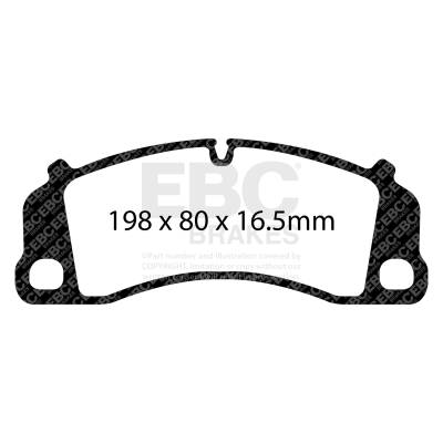 EBC Brakes - EBC Brakes DP32206C Redstuff Ceramic Low Dust Brake Pads for 13-22 Porsche 911