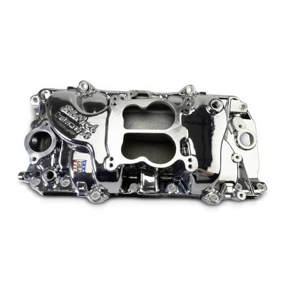 Edelbrock - Edelbrock 2161-CP Performer 2-O Manifold Oval Port Heads Chrome Plasma