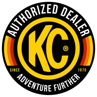 KC Hilites - KC HiLiTES 9917 Decal 8" KC Authorized Dealer Logo Yellow Black Each