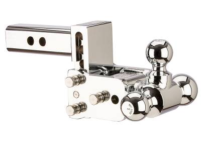 B&W Trailer Hitches - B&W Hitch TS10047C 2" Shank Tow & Stow 3" Drop Triple Ball Mount Chrome