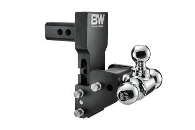 B&W Trailer Hitches - B&W Hitch TS10066BMP 2" Shank Tow & Stow 4.5" Drop Triple Ball Mount Black