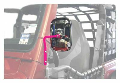 Steinjager - Steinjager A-Pillar Mount Side Mirror Kit-Hot Pink for Wrangler TJ J0047297