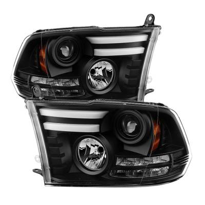 Spyder Auto - Spyder Auto Light Bar Headlights Black/Clear for Dodge Ram Trucks 5080912