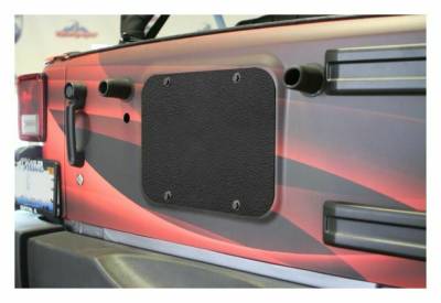 Steinjager - Steinjager Spare Tire Carrier Delete Plate-Text Black for Wrangler JK J0043936