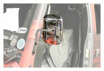 Steinjager - Steinjager A-Pillar Mount Side Mirror Kit-Gray Hammer for Wrangler JK J0044997