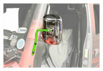 Steinjager - Steinjager A-Pillar Mount Side Mirror Kit-Neon Green for Wrangler JK J0044992