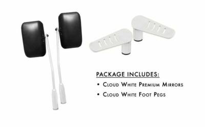 Steinjager - Steinjager Door Mirror/Foot Peg Set-Cloud White for Jeep JK J0043853