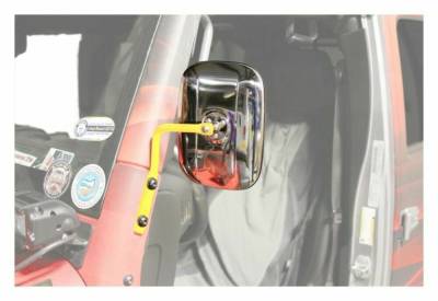 Steinjager - Steinjager A-Pillar Mount Side Mirror Kit-Neon Yellow for Wrangler JK J0046733
