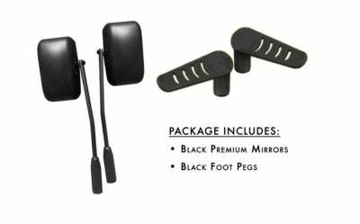 Steinjager - Steinjager Door Mirror/Foot Peg Set Black for Wrangler JK J0043846