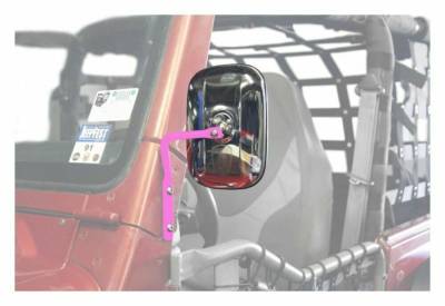 Steinjager - Steinjager A-Pillar Mount Side Mirror Kit-Pinky for Wrangler TJ J0047288