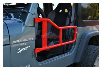 Steinjager - Steinjager Front Tubular Trail Doors Red Baron for Wrangler TJ J0040997