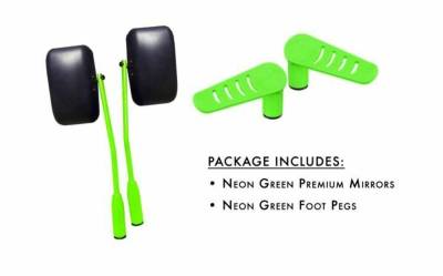 Steinjager - Steinjager Door Mirror/Foot Peg Set-Neon Green for Wrangler JK J0043847