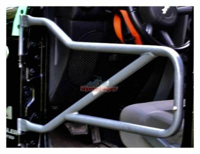 Steinjager - Steinjager Front Tubular Trail Doors-Gray Hammertone for Wrangler JK J0041339