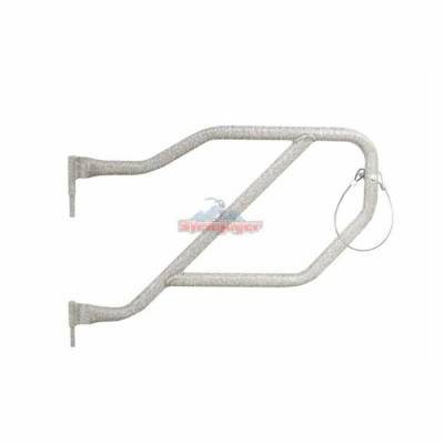 Steinjager - Steinjager Rear Tubular Trail Doors-Gray Hammer for Wrangler JL 4DR J0048335