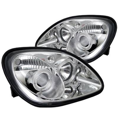 Spyder Auto - Spyder Auto 5011206 Chrome/Clear LED Halo Projector Headlights for 98-04 SLK