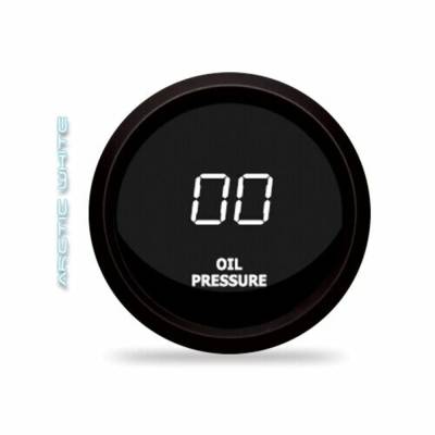 Intellitronix - Intellitronix M9114W LED Oil Pressure Gauge 2-1/16" 0 to 99 psi Black White