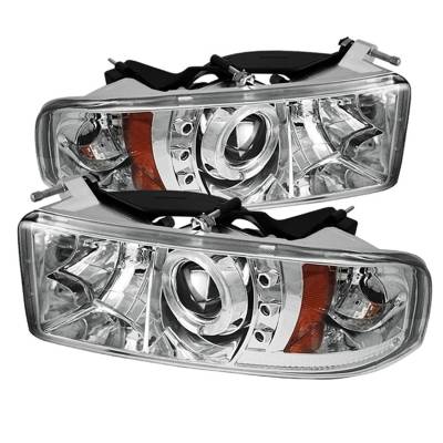 Spyder Auto - Spyder Auto 5010094 Halo Projector Headlights Chrome/Clear for Dodge Ram