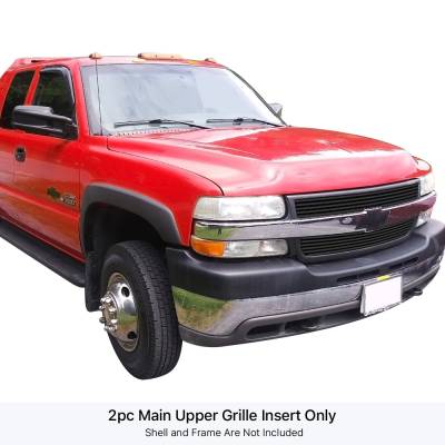 APS - APS Stainless Billet Grille Black 01-02 Silverado 2500/3500 GR03FEG02J