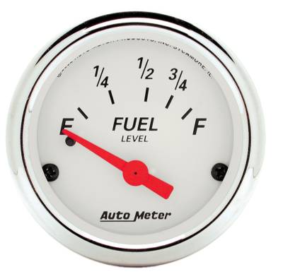 AutoMeter - AutoMeter 1316 Arctic White Fuel Level Gauge 2-1/16" Short Sweep Ford