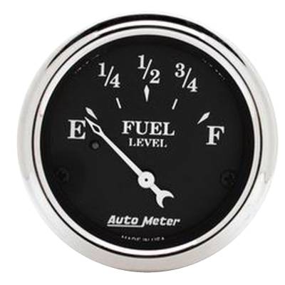 AutoMeter - AutoMeter 1718 Old Tyme Black Fuel Level Gauge 2-1/16" Short Sweep for GM