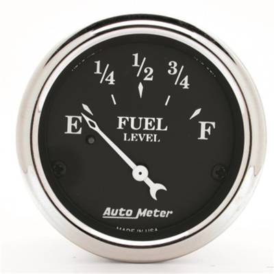 AutoMeter - AutoMeter 1715 Old Tyme Black Fuel Level Gauge 2-1/16" Short Sweep GM 0-90F