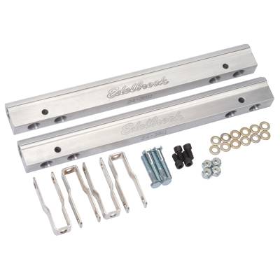 Edelbrock - Edelbrock 3641 Fuel Rail Kit for Small-Block Chrysler 340/360 -6 AN Clear Finish