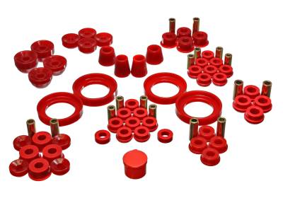 Energy Suspension - Energy Suspension 16.18106R Hyper-Flex Bushing Kit Red 92-01 Honda Prelude