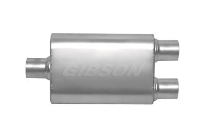 Gibson Performance Exhaust - Gibson 55189S Stainless CFT Superflow Oval Muffler 3" Dual 2.5" Out 4x9x18 Body
