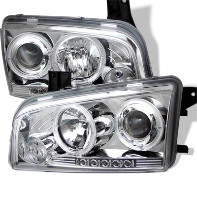 Spyder Auto - Spyder Auto 5009746 Halo Projector Headlights Chrome/Clear for 06-10 Charger