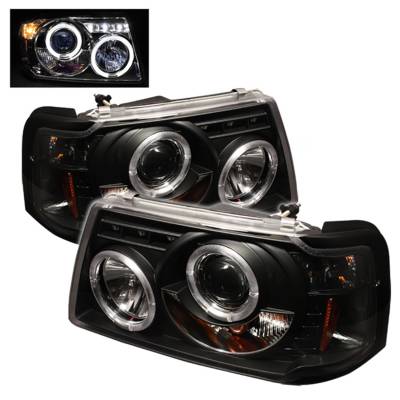 Spyder Auto - Spyder Auto 5010490 Black/Clear LED Halo Projector Headlights for 01-11 Ranger