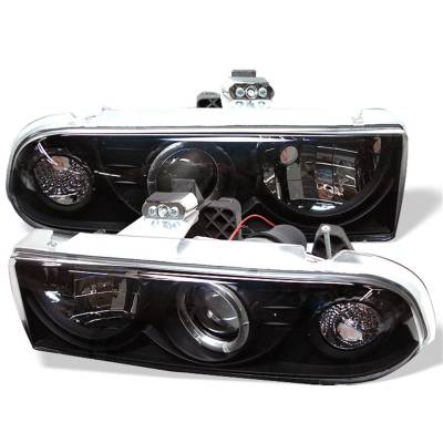 Spyder Auto - Spyder Auto 5009524 Black/Clear LED Halo Projector Headlights