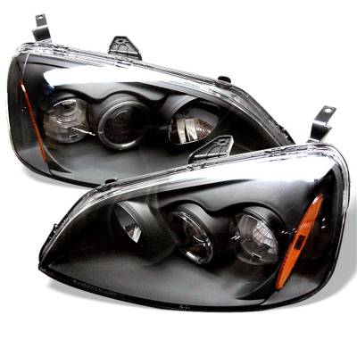 Spyder Auto - Spyder Auto 5010759 Black/Clear LED Halo Projector Headlights for 01-03 Civic
