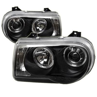 Spyder Auto - Spyder Auto 5009135 Black/Clear Halo Projector Headlights for Chrysler 300C