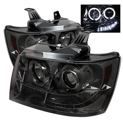 Spyder Auto - Spyder Auto 5009661 LED Halo Projector Headlights Chrome/Smoked