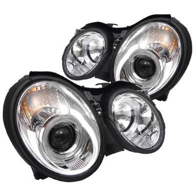 Spyder Auto - Spyder 5011183 Chrome/Clear LED Halo Projector Headlights for 98-02 CLK Series
