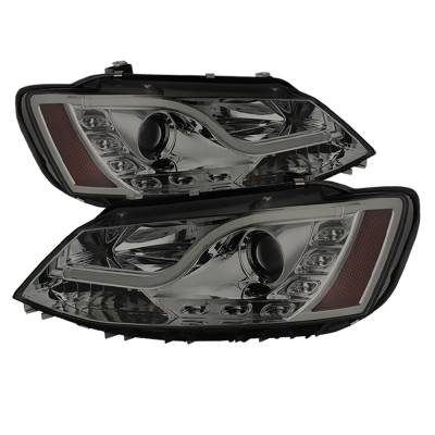 Spyder Auto - Spyder Auto 5073655 Projector Style Headlights Chrome/Smoked for 11-14 Jetta