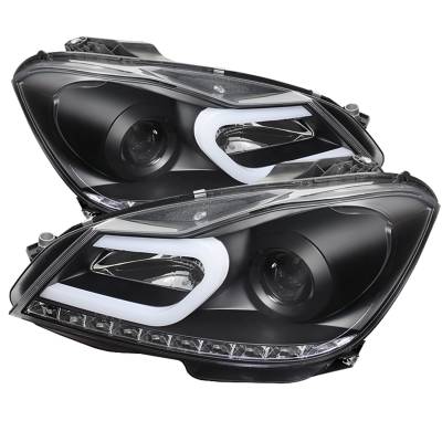 Spyder Auto - Spyder Auto 5074249 DRL Projector Headlights for 12-13 C250 C300 C350 C63 AMG
