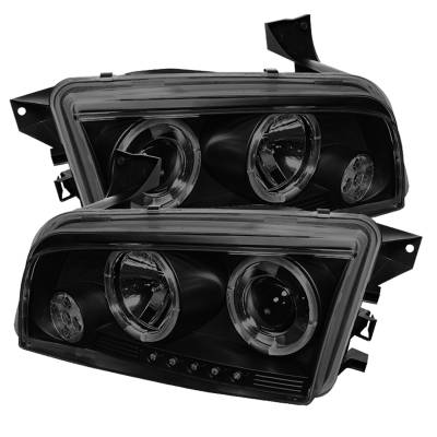 Spyder Auto - Spyder Auto 5078353 LED Halo Projector Headlights Black/Smoked
