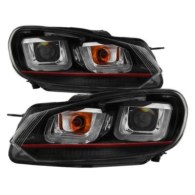 Spyder Auto - Spyder Auto DRL Projector Headlights Black/Clear for VW Golf/GTI 5082046