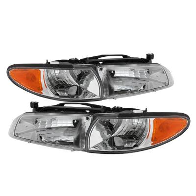 xTune Auto - xTune Auto 9023453 Crystal Front Headlight Kit Chrome/Clear
